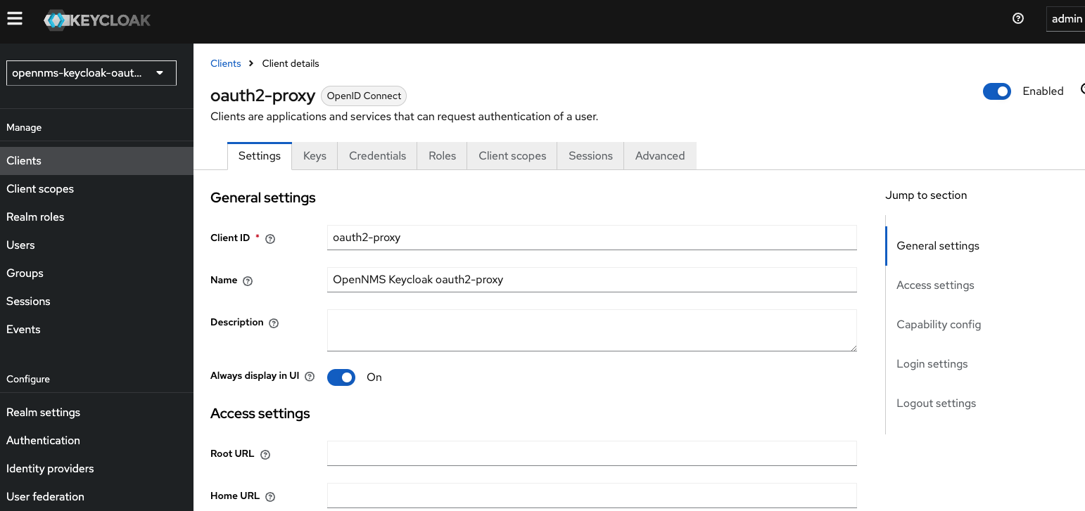 Enabling OpenNMS for SSO with Keycloak and OAuth2 Proxy
